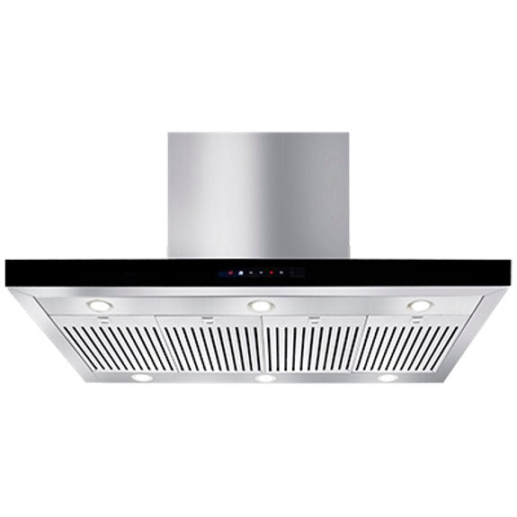 Artusi 120cm Wall Mounted BBQ Rangehood - Stainless Steel with Black Fascia