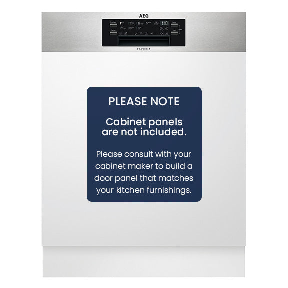AEG 60cm Semi-Integrated Dishwasher with Comfort Rail - Stainless Steel