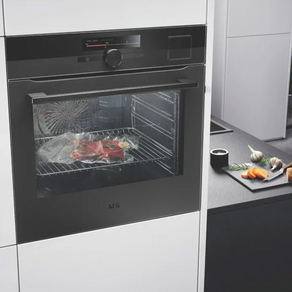 AEG 45cm CombiQuick Built-In Microwave Oven - Matte Black