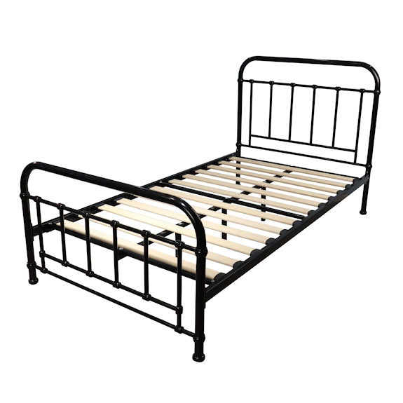 Akira King Single Metal Bed - Black
