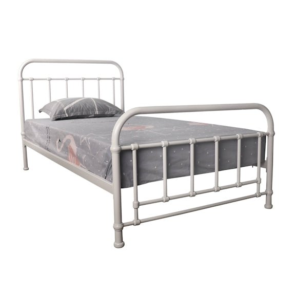 Akira King Single Metal Bed - White