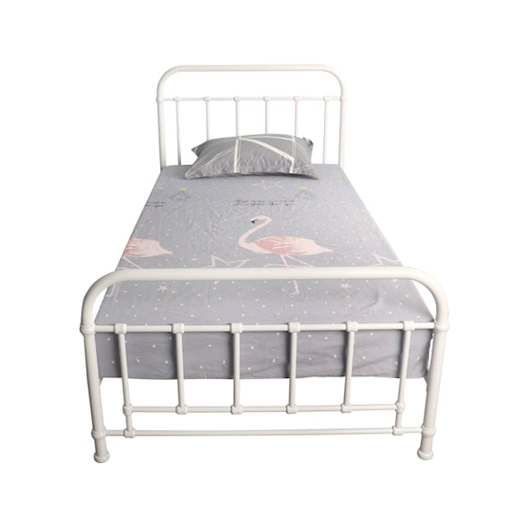 Akira King Single Metal Bed - White