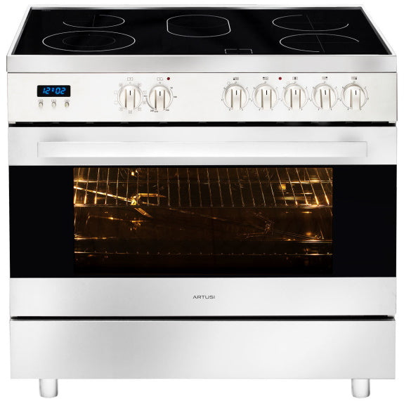 Artusi 90cm Freestanding Electric Cooktop - Stainless Steel