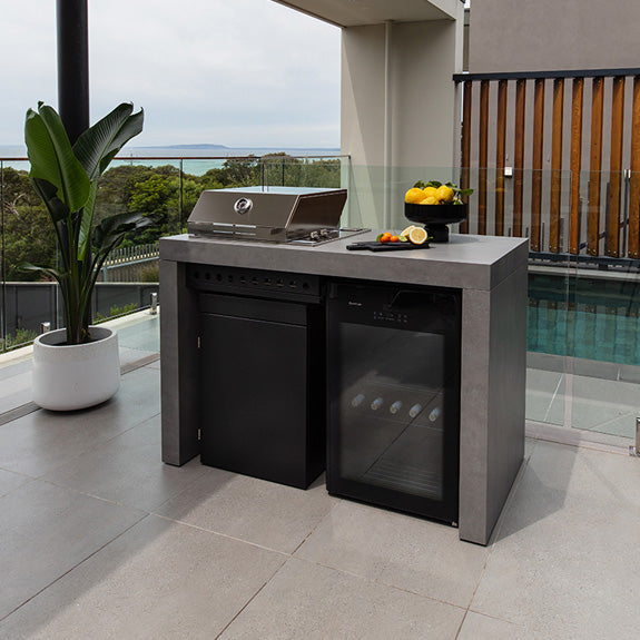 Artusi 1400mm Outdoor Kitchen Cabinet Aperto Ferro - Cosmopolita Grey