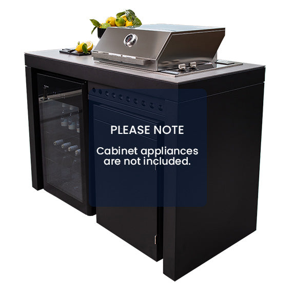 Artusi 1400mm Outdoor Kitchen Cabinet Aperto Ferro - Impera Black