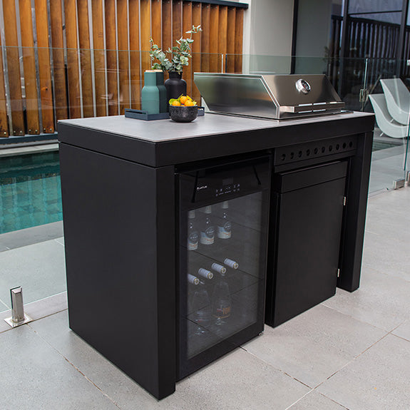 Artusi 1400mm Outdoor Kitchen Cabinet Aperto Ferro - Impera Black