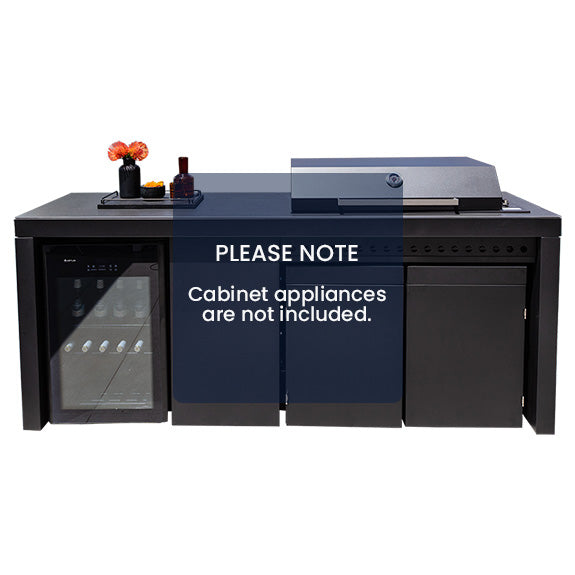 Artusi 2400mm Outdoor Kitchen Cabinet Aperto Ferro - Impera Black