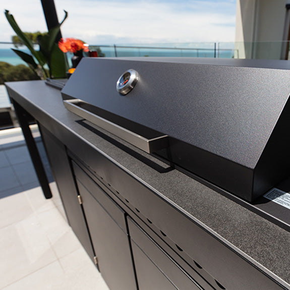 Artusi 2400mm Outdoor Kitchen Cabinet Aperto Ferro - Impera Black