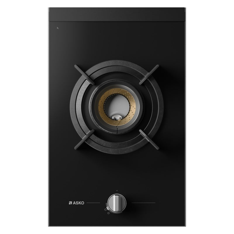 ASKO 33cm Gas Hob 1 Burner Volcano - Black Glass