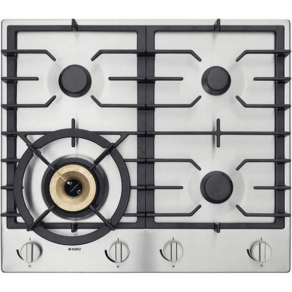 ASKO 60cm 4 Burner Gas Cooktop - Stainless Steel