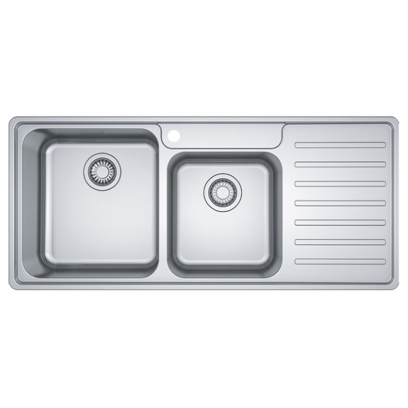 FRANKE BELL INSET SINK DOUBLE BOWL RIGHT HAND WITH DRAINER