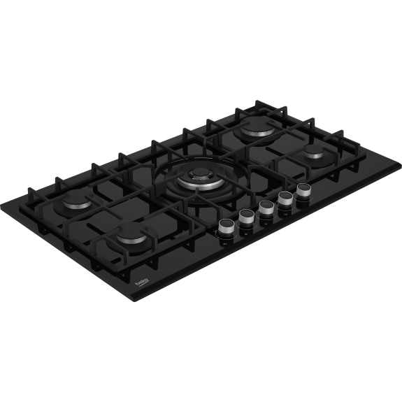 Beko 90cm 5 Zone Gas on Glass Cooktop
