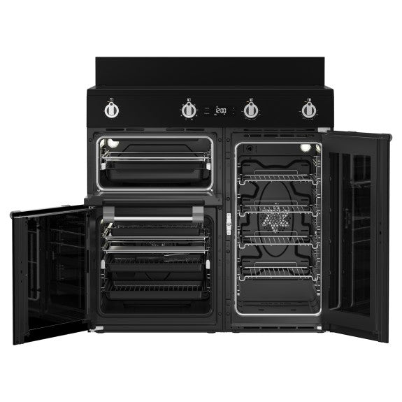 Beko 90cm Freestanding Cooker with Induction Cooktop - Black