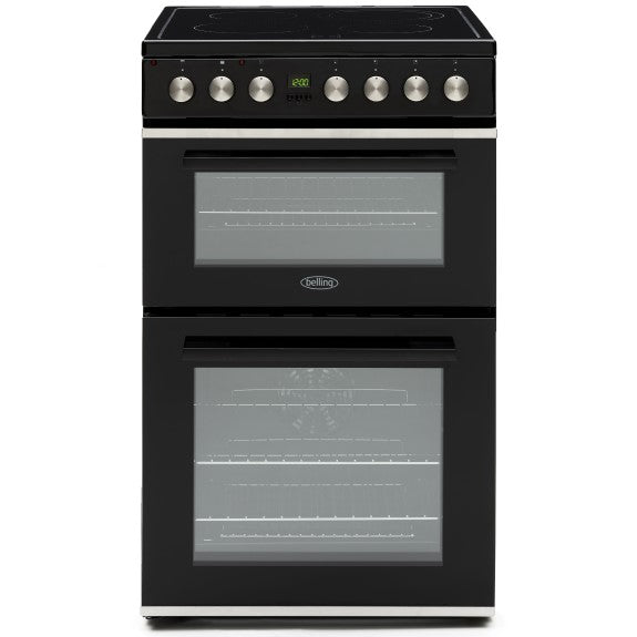 Belling 54cm Double Door Ceramic Upright Cooker - BLack