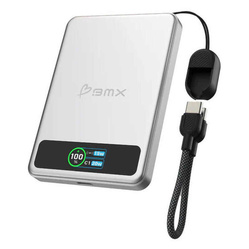 BMX 5,000mAh SolidSafe Magnetic Power Bank - Silver