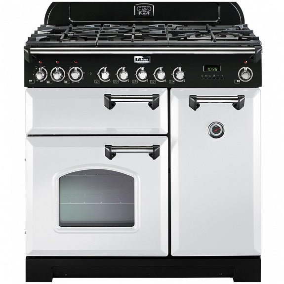 Falcon Classic Deluxe 90cm Dual Fuel Cooker - Chrome
