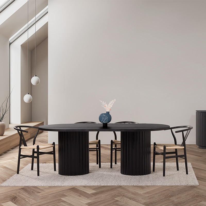 Caesar 210cm Dining Table - Messmate/Black