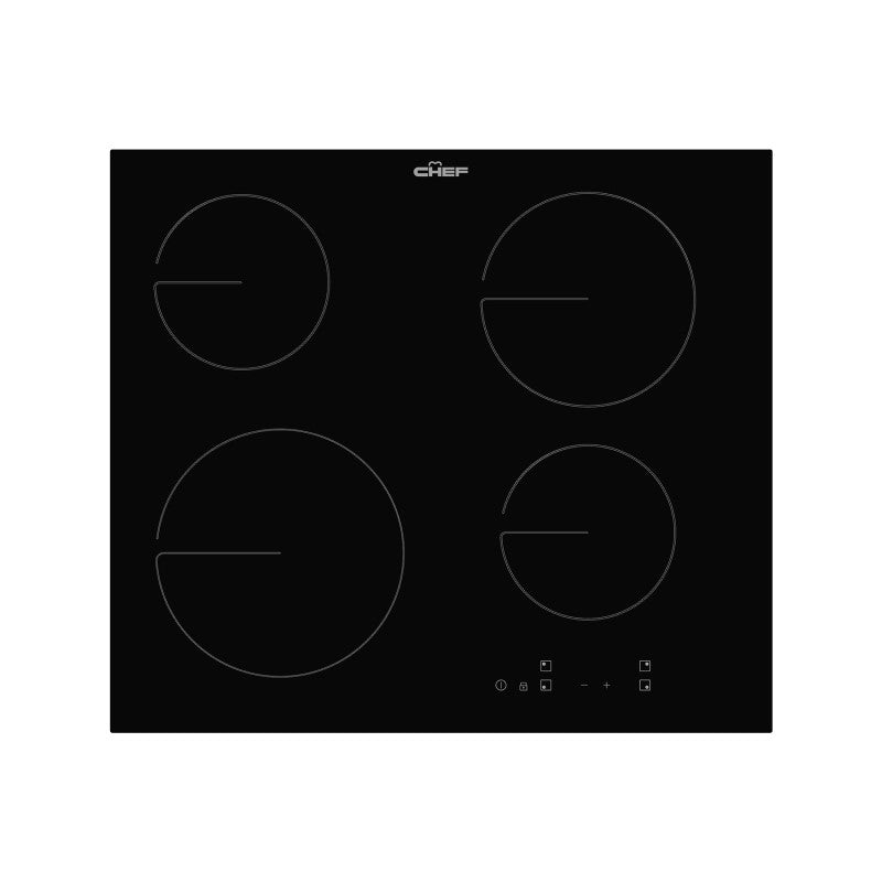Chef 60cm 4 Zone Ceramic Cooktop - Black