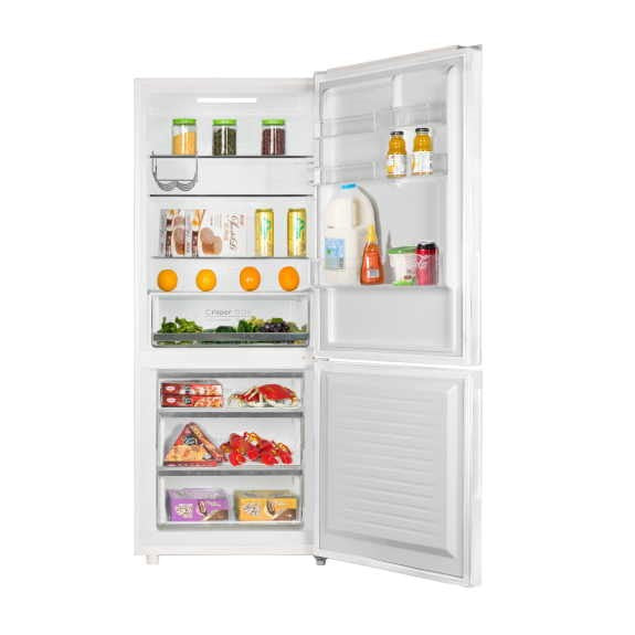ChiQ 396 Litre Bottom Mount Inverter Fridge - White