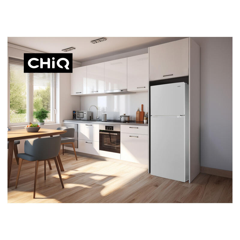CHiQ 410L Top Mount Fridge Freezer - White