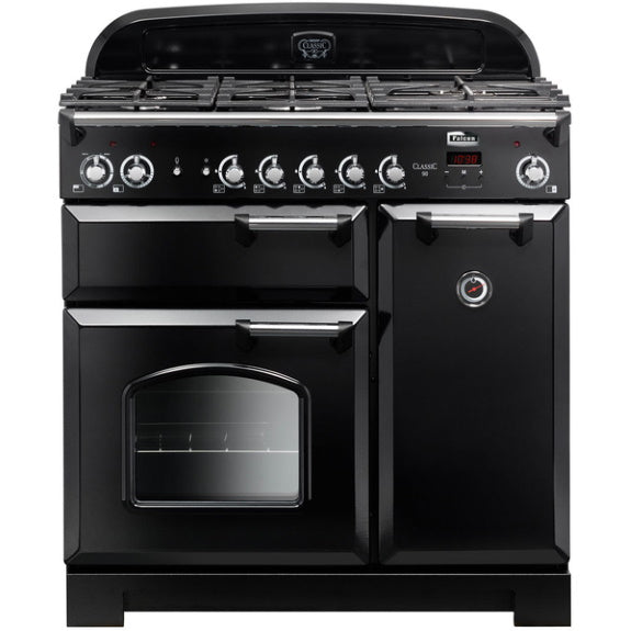 Falcon Classic 90cm Gas Cooker - Black & Chrome
