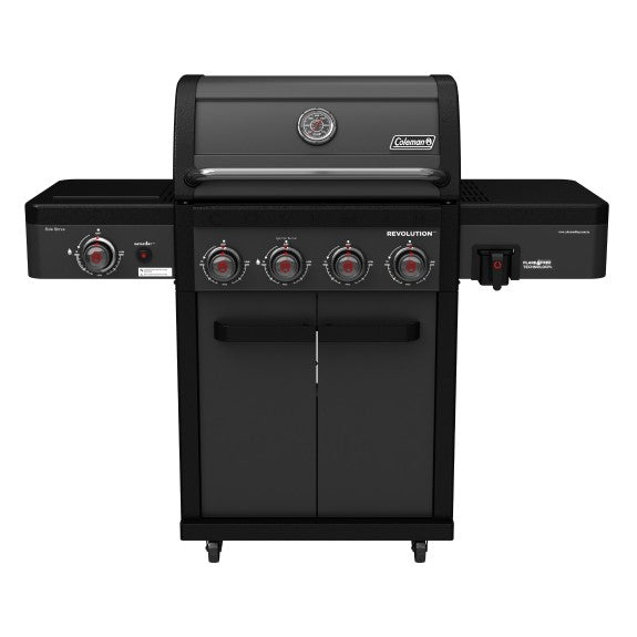 Coleman Revolution 4 Burner BBQ with Side Burner - Black Matte