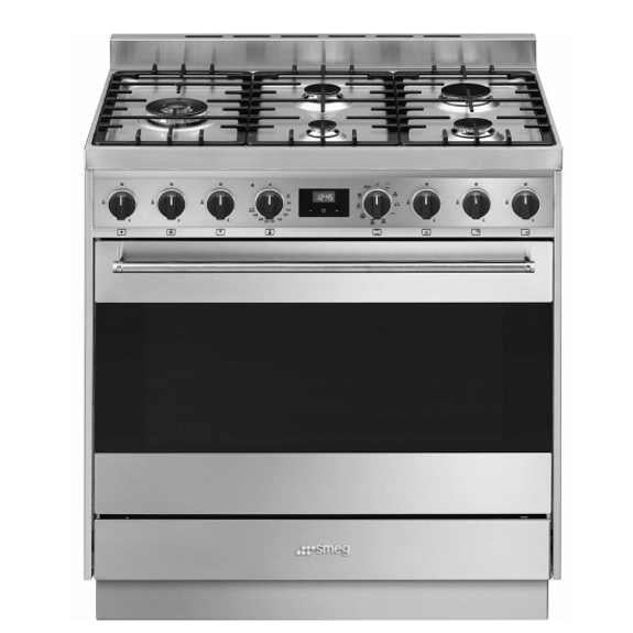 Smeg Classic 90cm Dual Fuel Freestanding Cooker - Stainless Steel