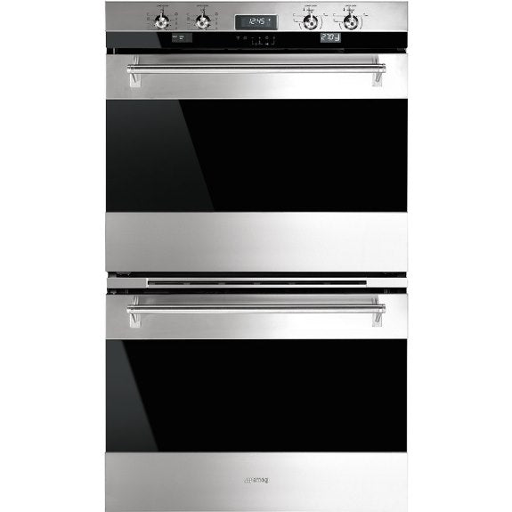 Smeg Classic 76cm Built In Pyrolytic Double Oven - Stainless Steel