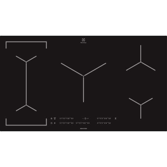 Electrolux 90cm 5 Zone Induction Cooktop - Black Ceramic Glass