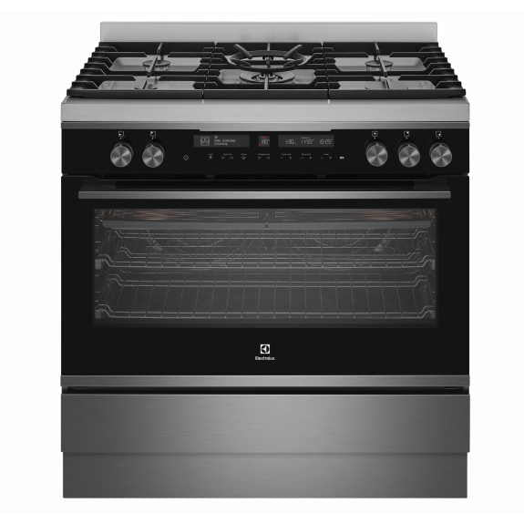 Electrolux 90cm Freestanding Dual Fuel Pyrolytic Cooker - Dark Stainless