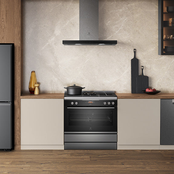 Electrolux 90cm Dual Fuel Freestanding Cooker - Dark Stainless Steel