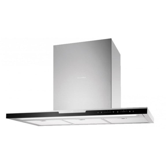 Electrolux 90cm Black Glass and Stainless Steel Slimline Canopy Rangehood