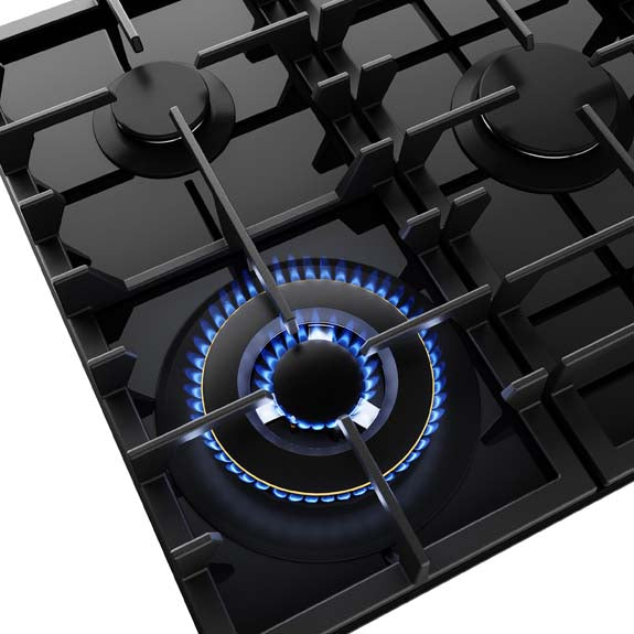 ELECTROLUX 5 BURNER BLACK CERAMIC GLASS COOKTOP COMMERICAL ONLY 90cm