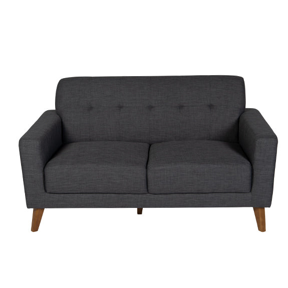 Elmo 2+3 Seater Fabric Sofa Pair - Steel