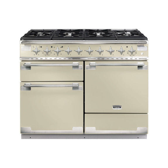 Falcon Elise 110cm 6 Burner Dual Fuel Cooker - Cream and Nickel
