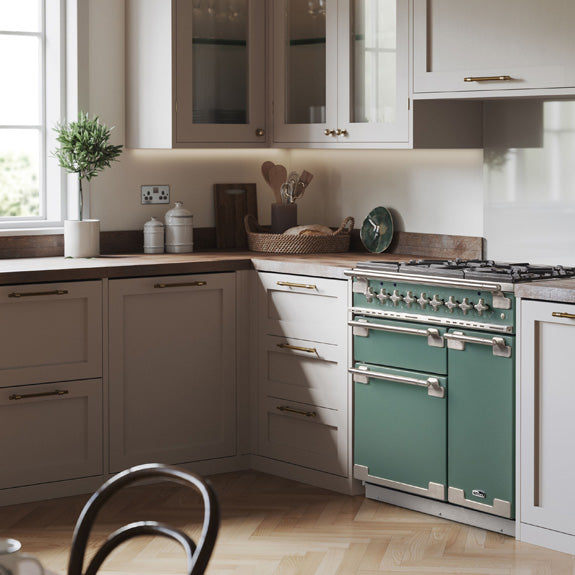 Falcon Elise 90cm Dual Fuel Cooker - Mineral Green & Chrome