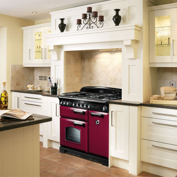 Falcon Classic 90cm Dual Fuel Cooker - Cranberry & Chrome