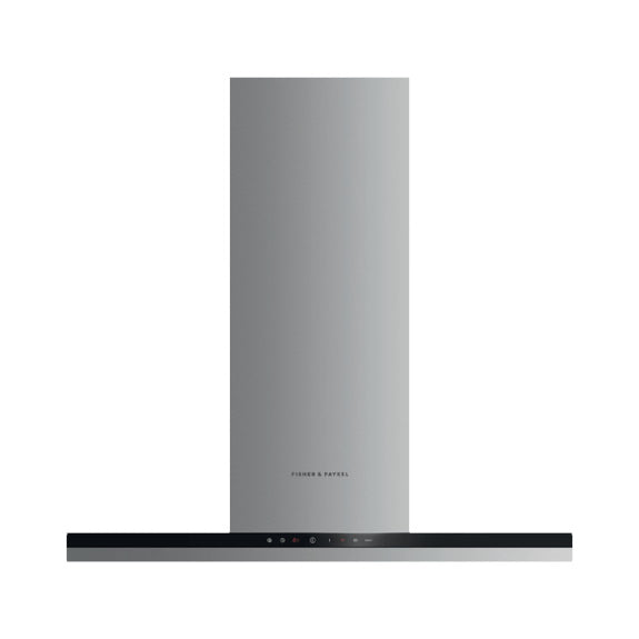 Fisher & Paykel 90cm Wall Rangehood with External Blower- Stainless Steel/Black Glass