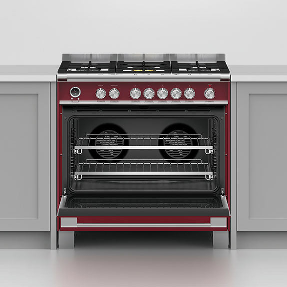 Fisher & Paykel 90cm Series 9 Classic 5 Burner Dual Fuel Pyrolytic Cooker
