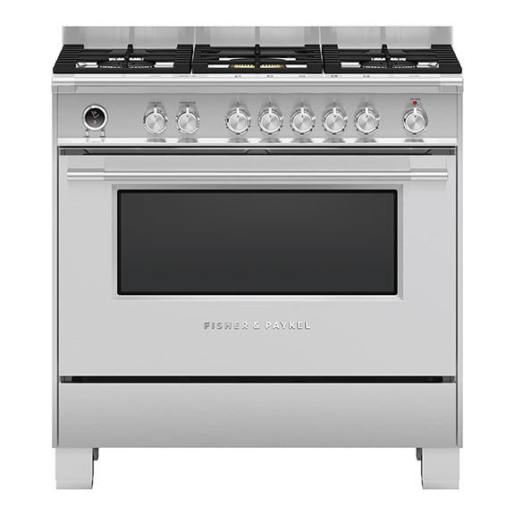Fisher & Paykel 90cm Dual Fuel Freestanding Cooker - Stainless Steel