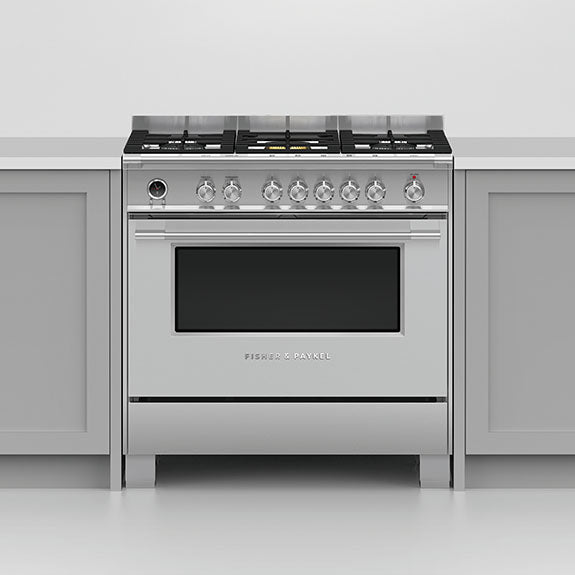 Fisher & Paykel 90cm Dual Fuel Freestanding Cooker - Stainless Steel