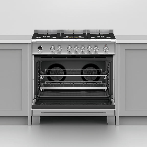 Fisher & Paykel 90cm Dual Fuel Freestanding Cooker - Stainless Steel