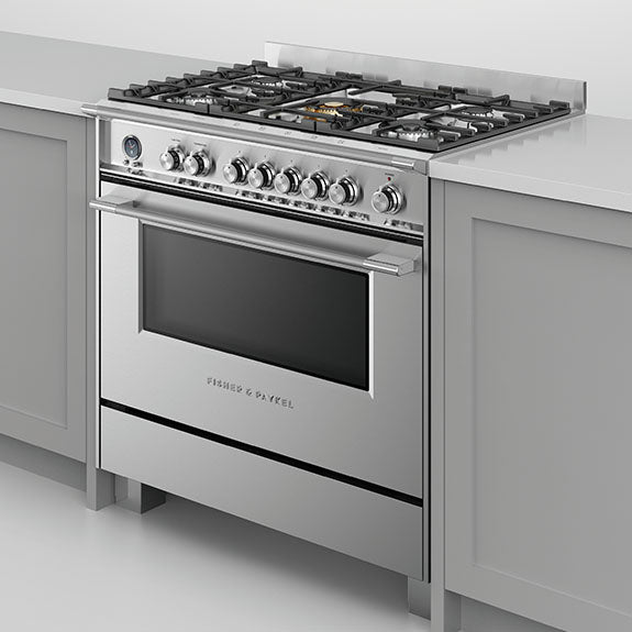Fisher & Paykel 90cm Dual Fuel Freestanding Cooker - Stainless Steel