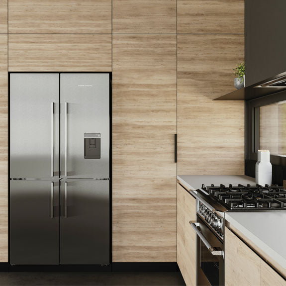 Fisher & Paykel 538L Quad Door Fridge Freezer with Ice & Water Dispenser - Stainless Steel (Series 7)