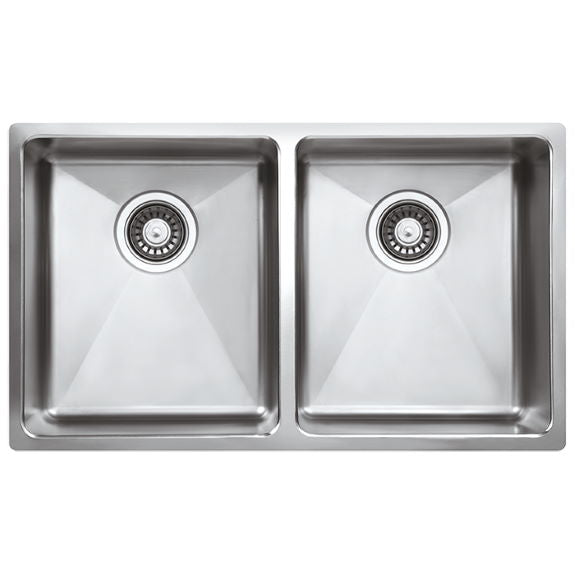 ARTUSI INSET SLIM TOP DOUBLE BOWL SINK SATIN FINISH STAINLESS STEEL