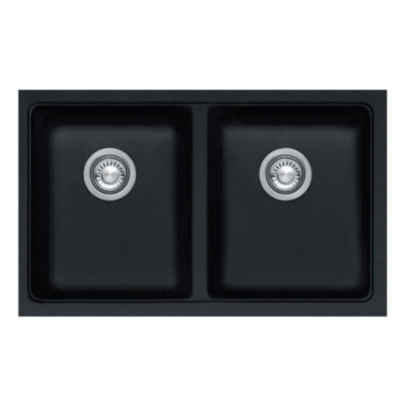 Franke Kubus Fragranite Double Bowl Sink - Onyx