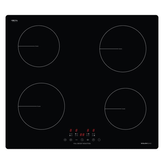 GlemGas 60cm 4 Zone Induction Cooktop - Black
