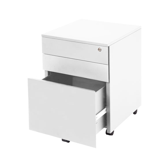 Go Mobile 3 Drawer Filing Cabinet - White