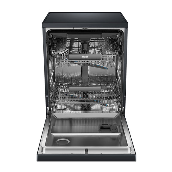 Haier 60cm Freestanding Dishwasher with Steam - Black
