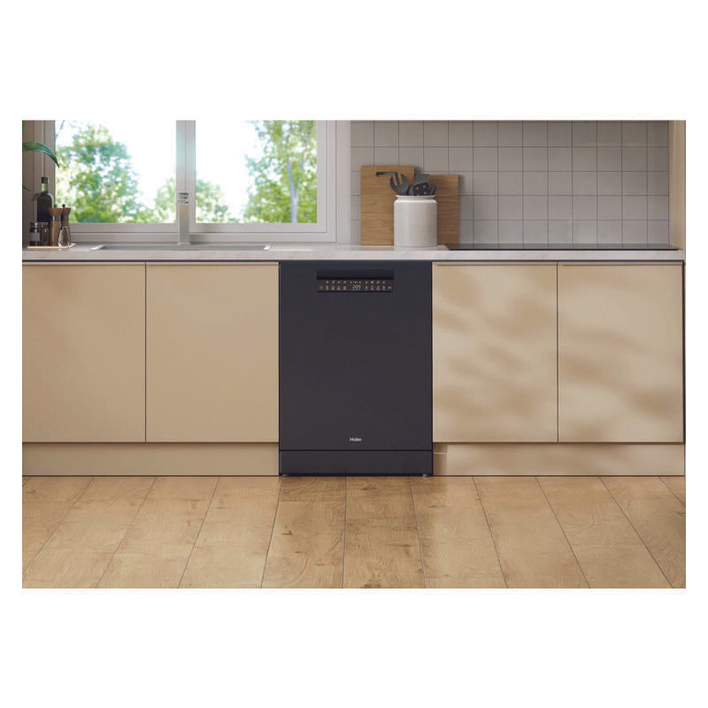 Haier15 Place Setting Smart Freestanding Dishwasher - Black (600 Series)